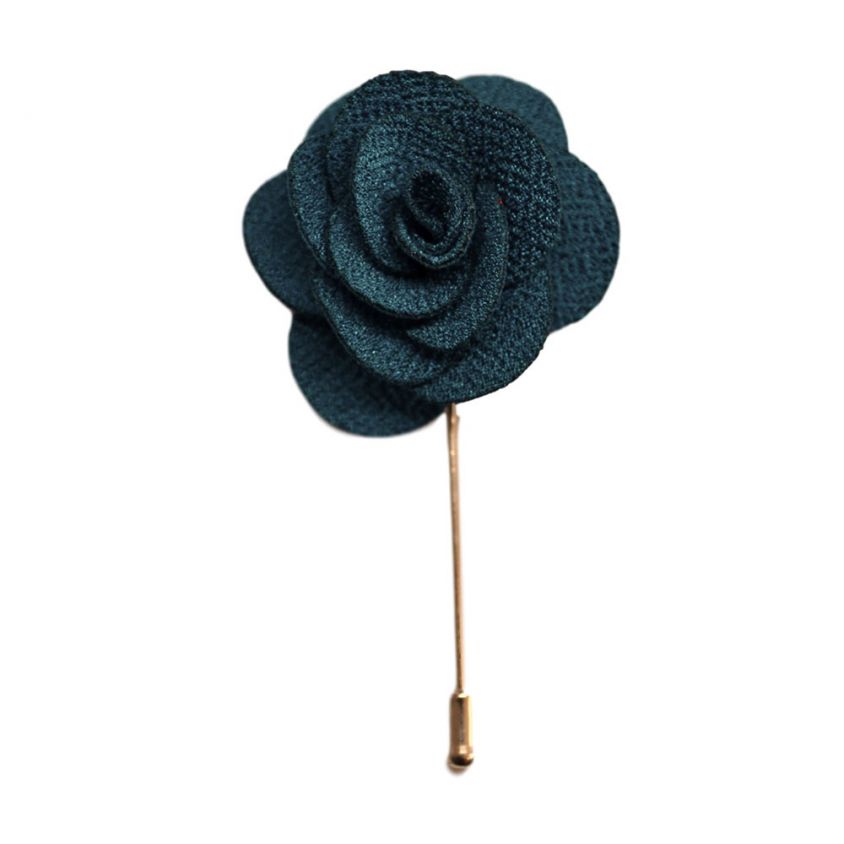 Teal Flower/Rose Lapel Pin