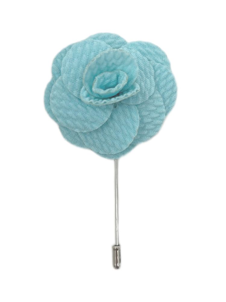 Turquoise Blue Flower/Rose Lapel Pin