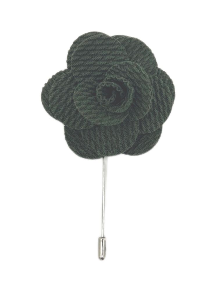 Uniform Green Flower/Rose Lapel Pin