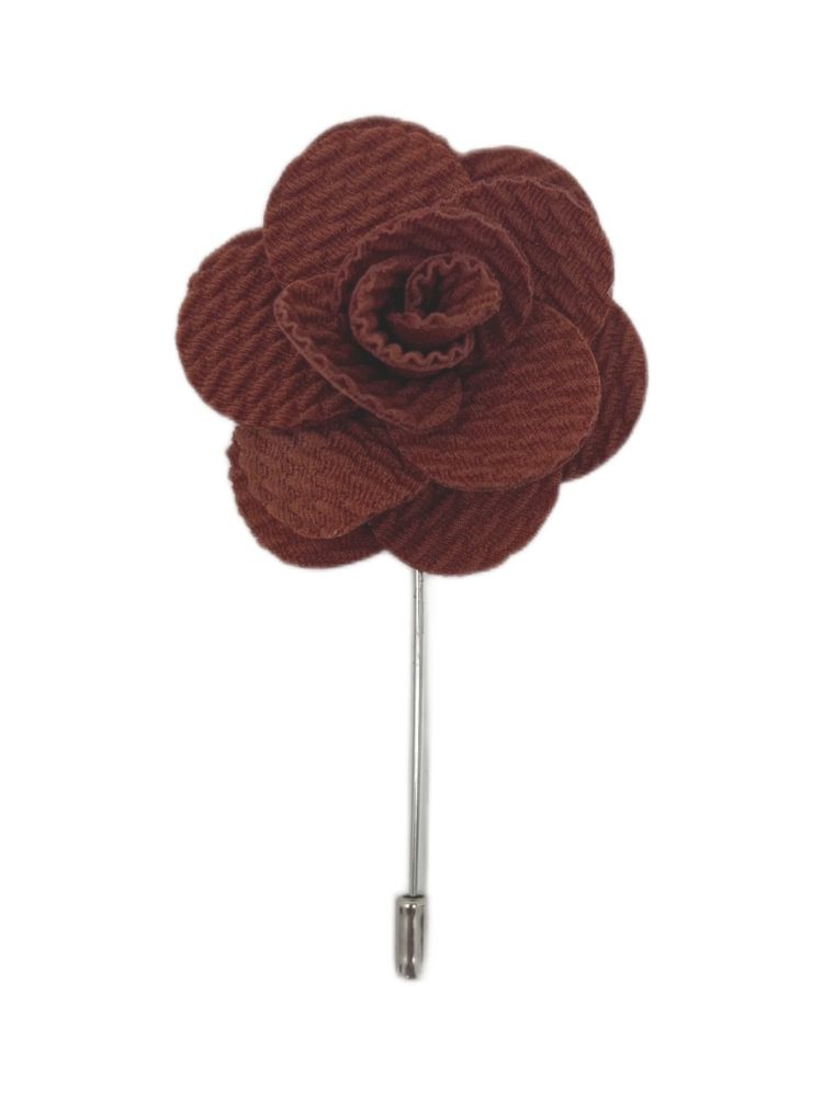 Walnut Brown Flower/Rose Lapel Pin
