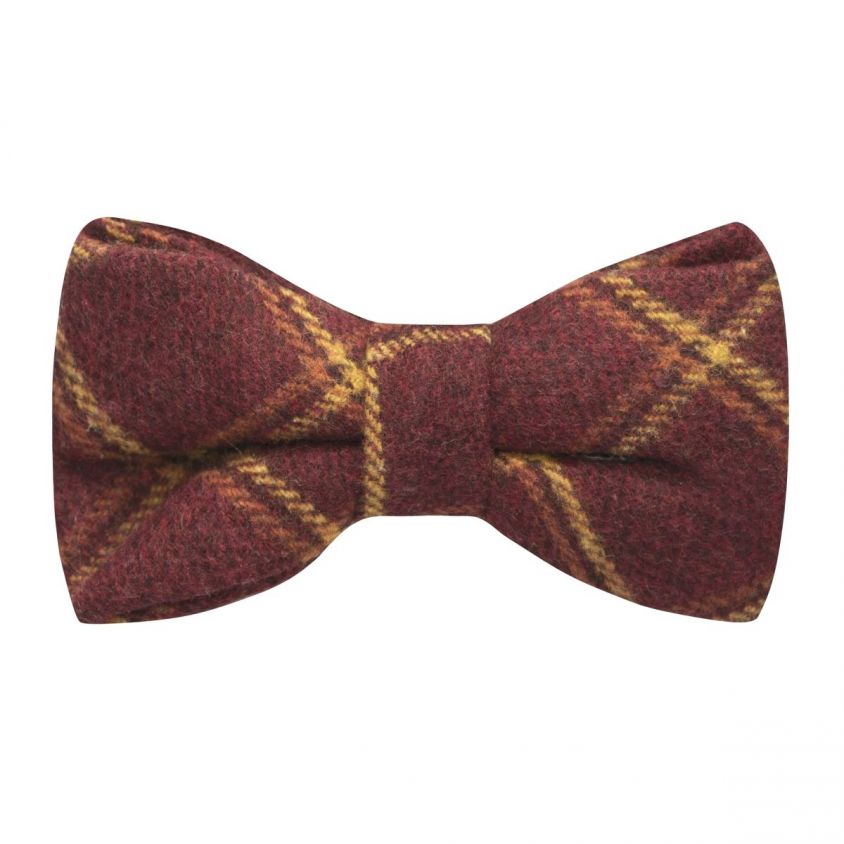 Heritage Warm Red Check Bow Tie