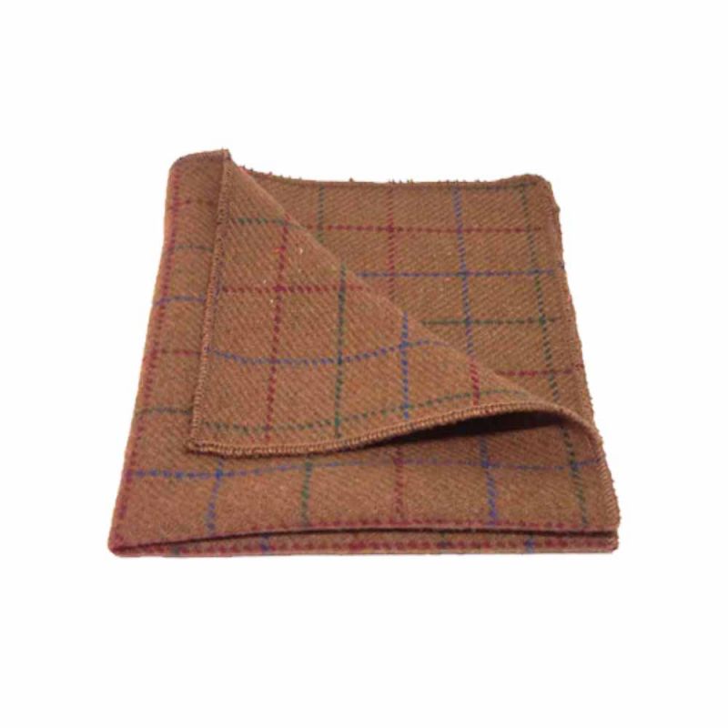 Heritage Check Cedar Brown Pocket Square Handkerchief
