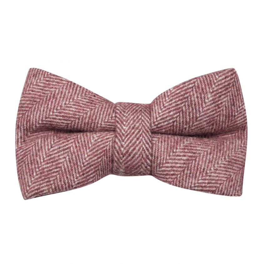 Luxury Dusky Light Pink Velvet Bow Tie